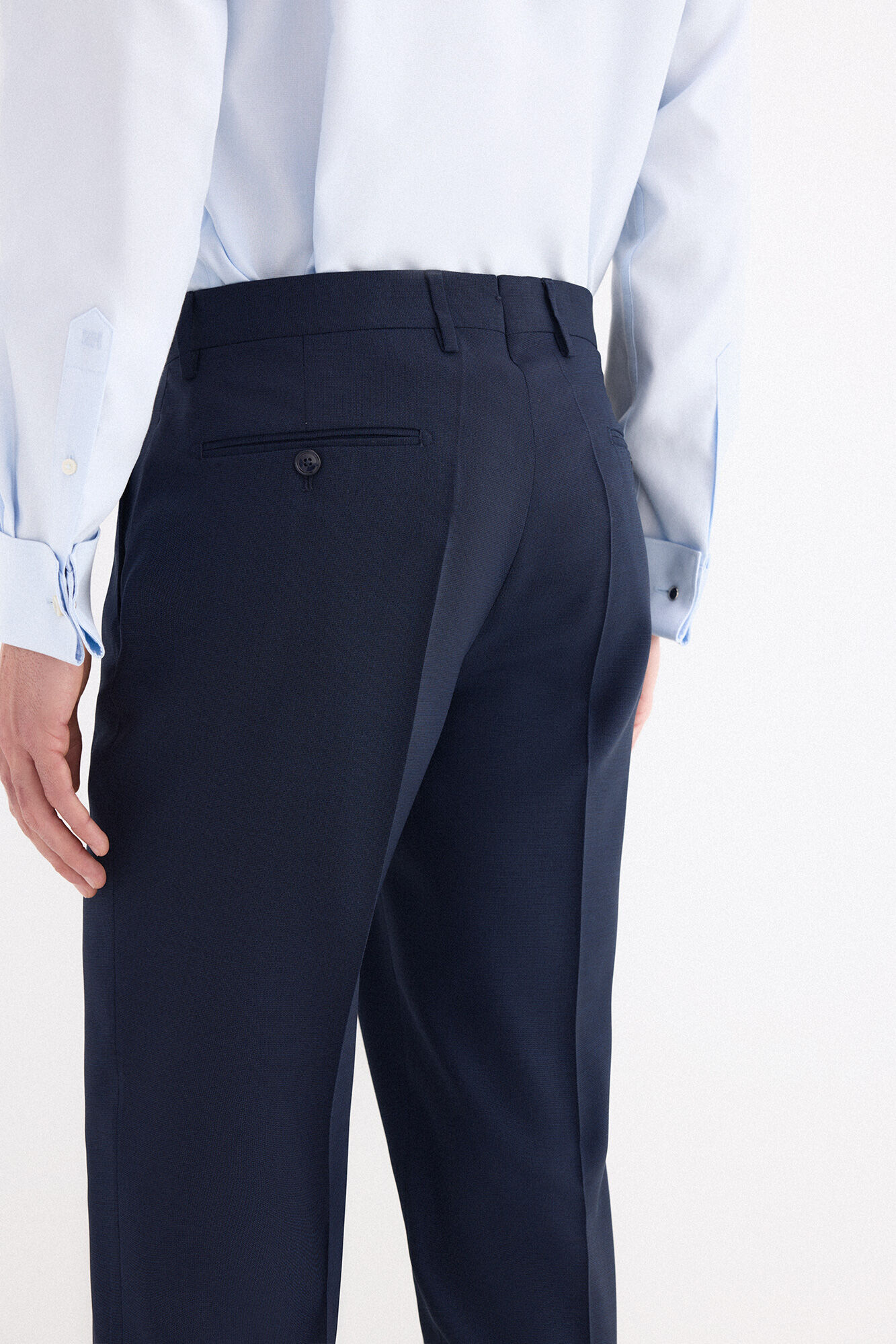 Pedro del Hierro Structured stretch trousers Blue