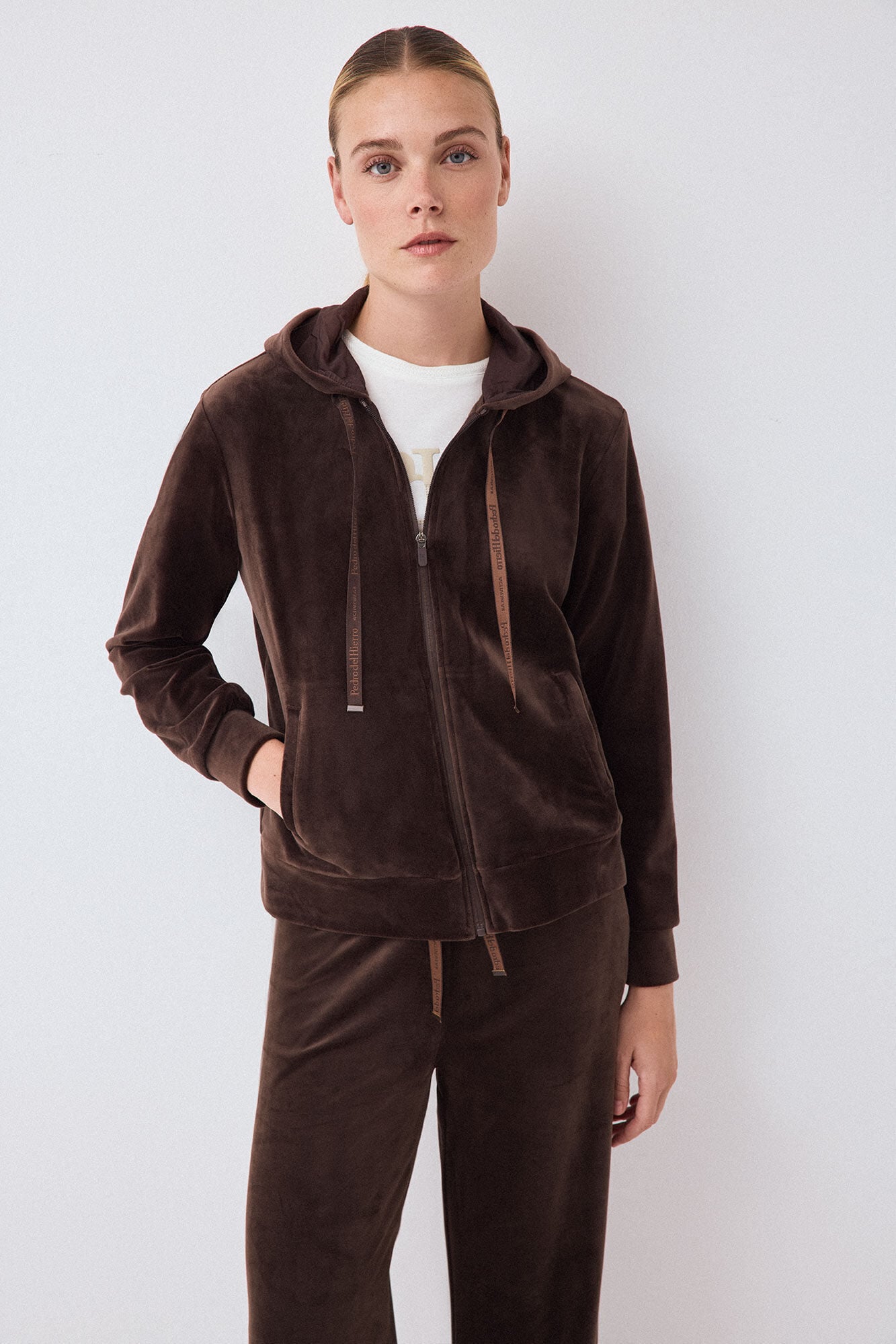 Pedro del Hierro Velvet hooded sweatshirt