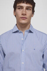 Pedro del Hierro Wrinkle free striped shirt Blue