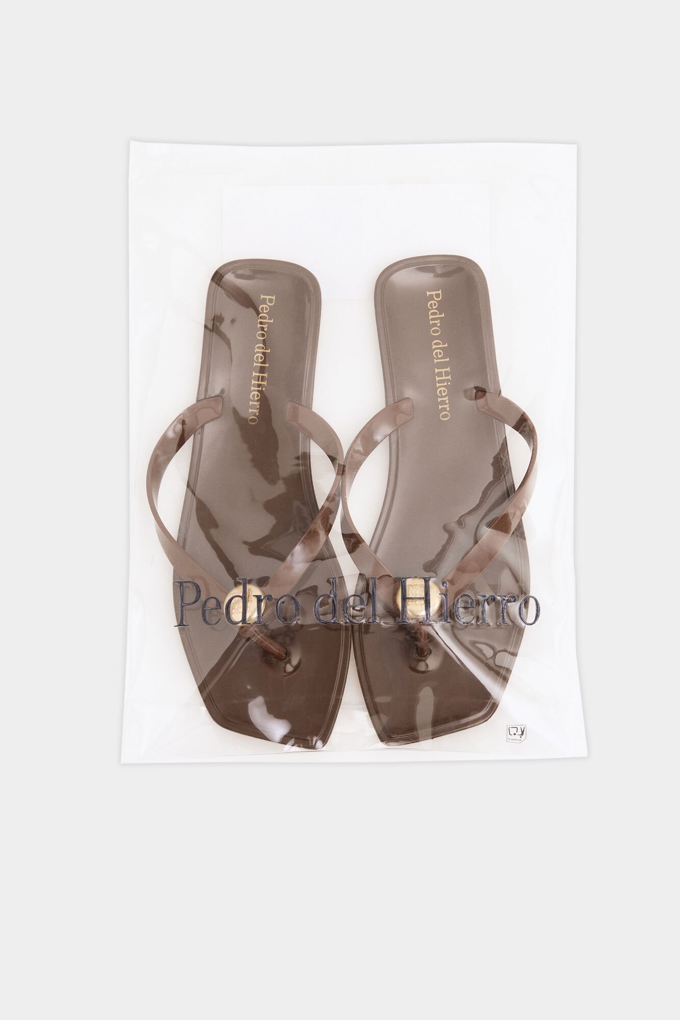 Pedro del Hierro Logo flip flop Brown