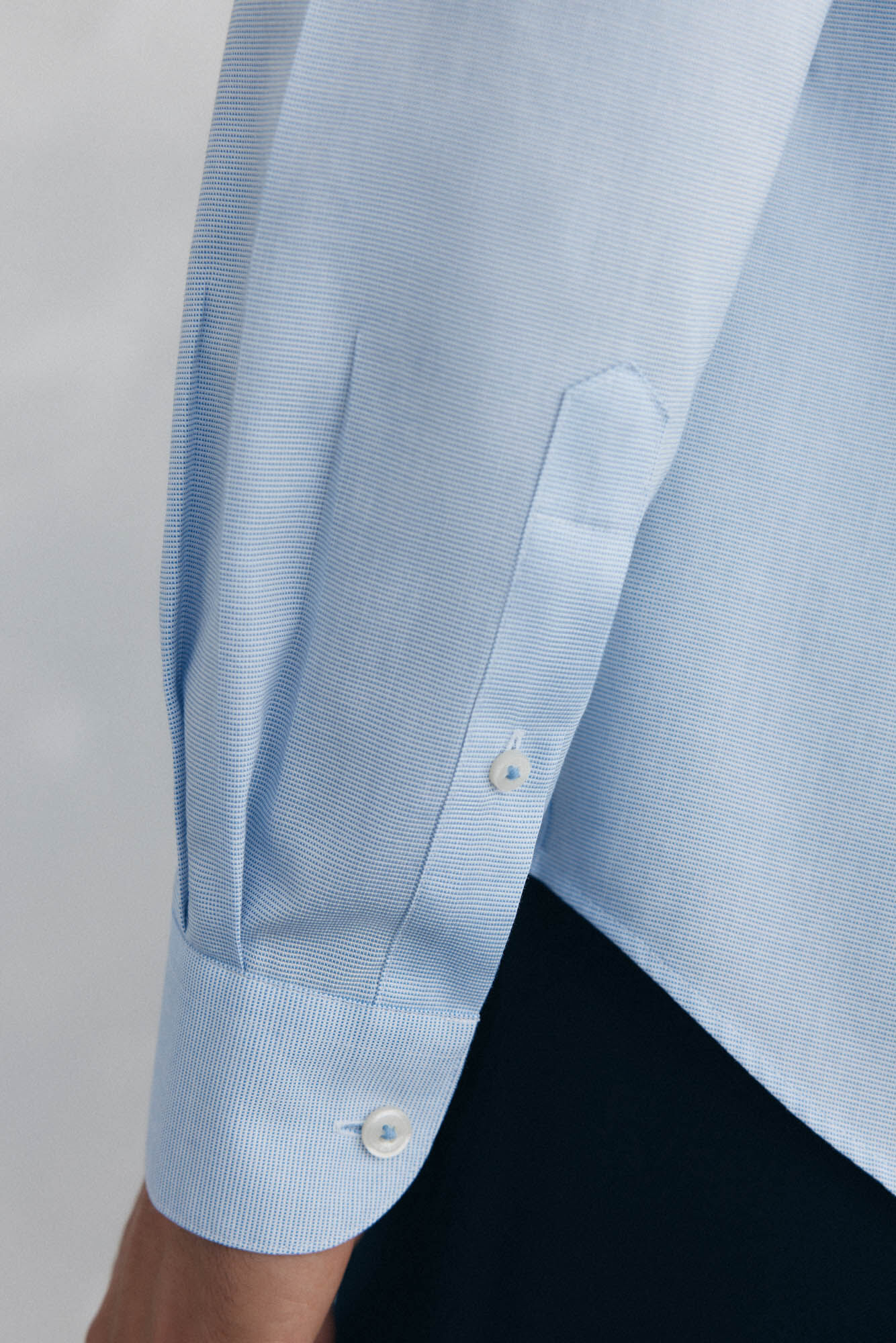 Pedro del Hierro Slim fit non-iron + stain-resistant structured dress shirt Blue