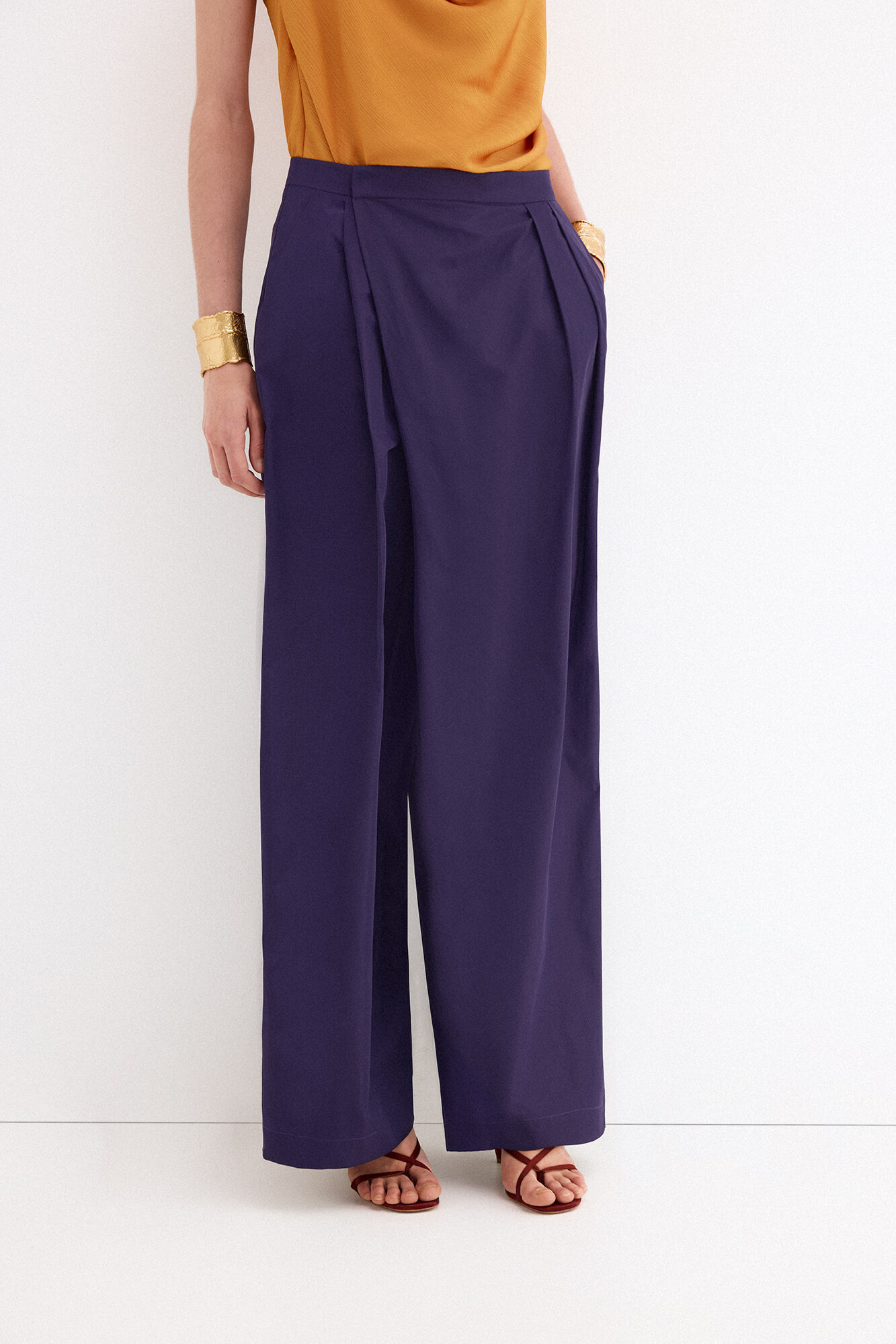 Pedro del Hierro Taffeta trousers Blue