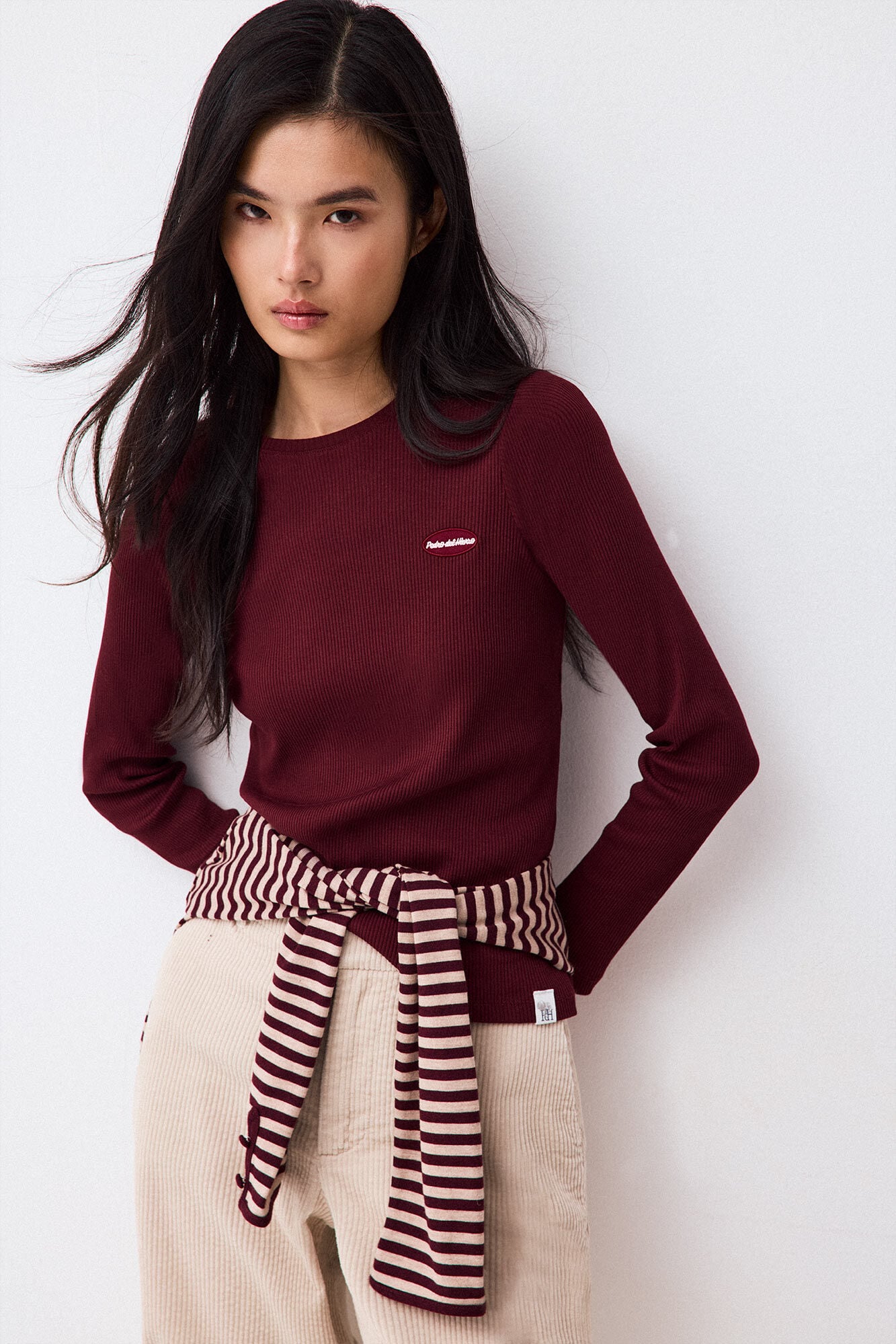 Pedro del Hierro Long-sleeved ribbed T-shirt
