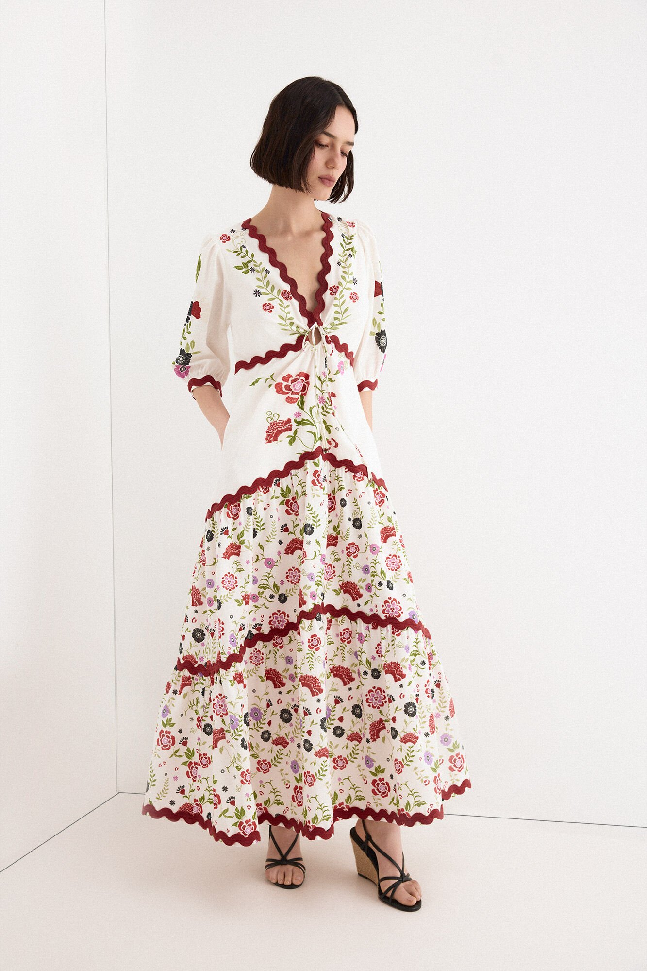 TFP by Tamara Falc&oacute; Vestido comprido estampado