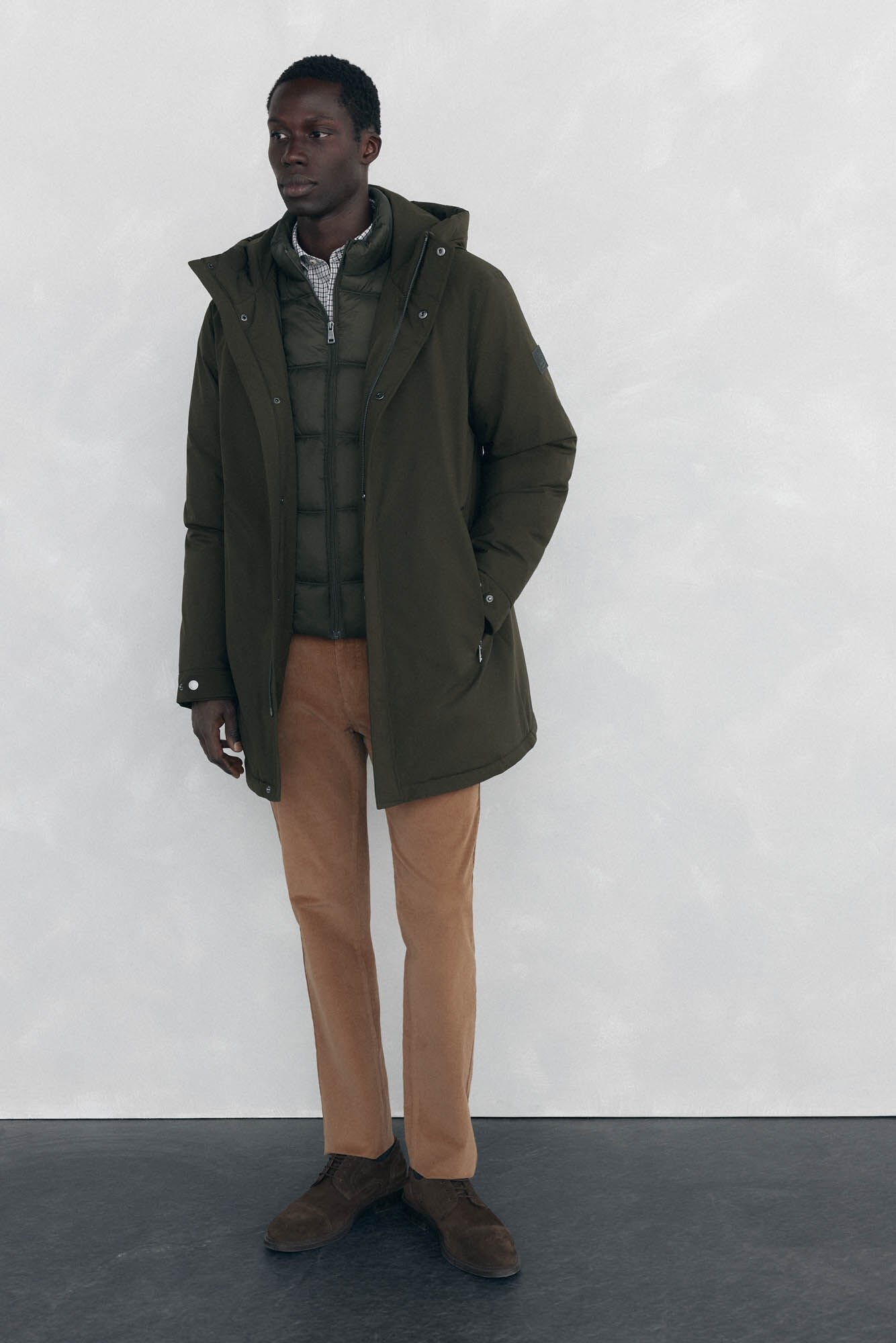 Pedro del Hierro Parka curta capuz Verde