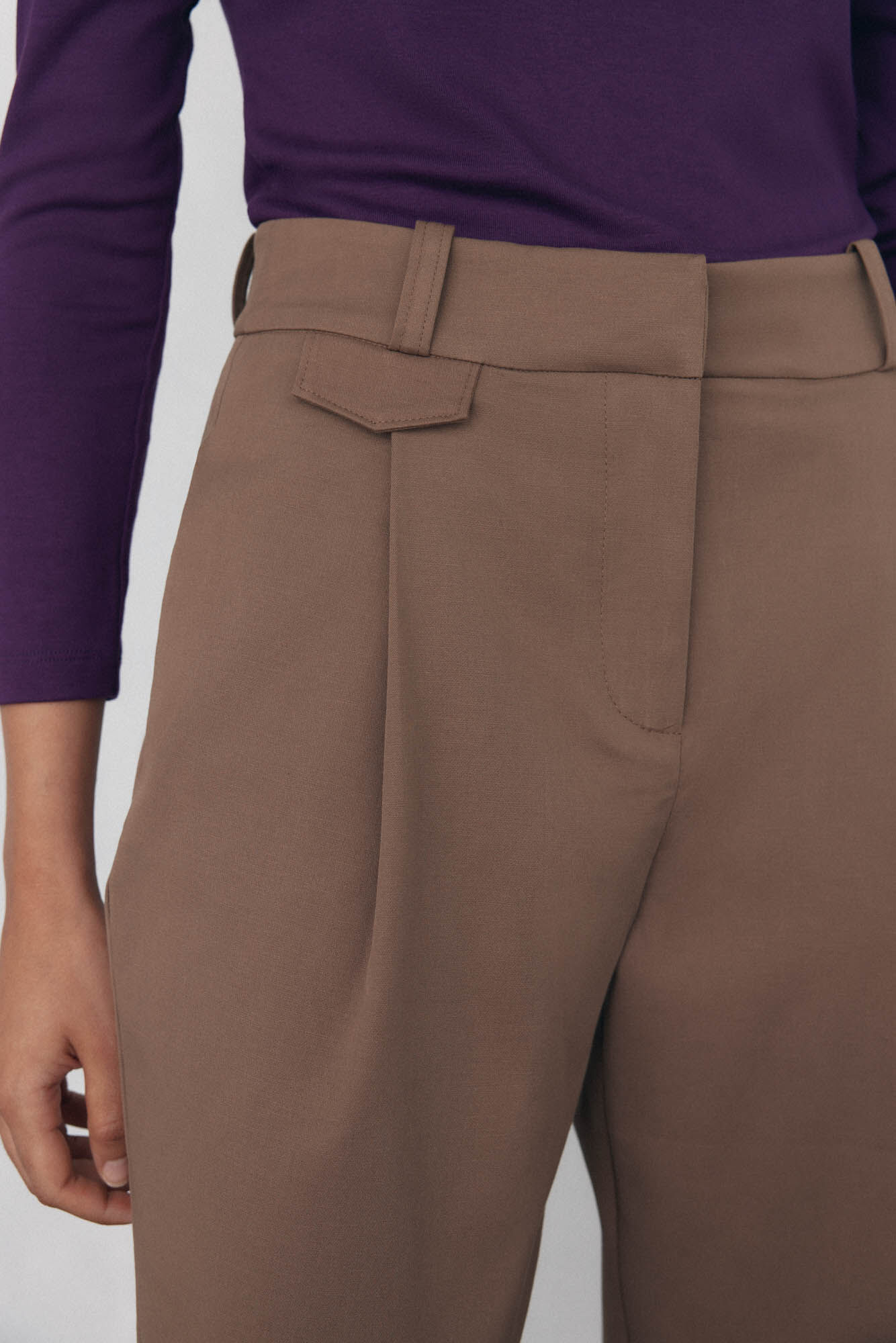Pedro del Hierro Adjustable hem pants Brown
