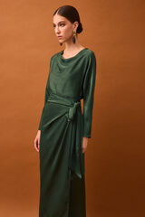 Pedro del Hierro Wrap effect long sleeve dress Green
