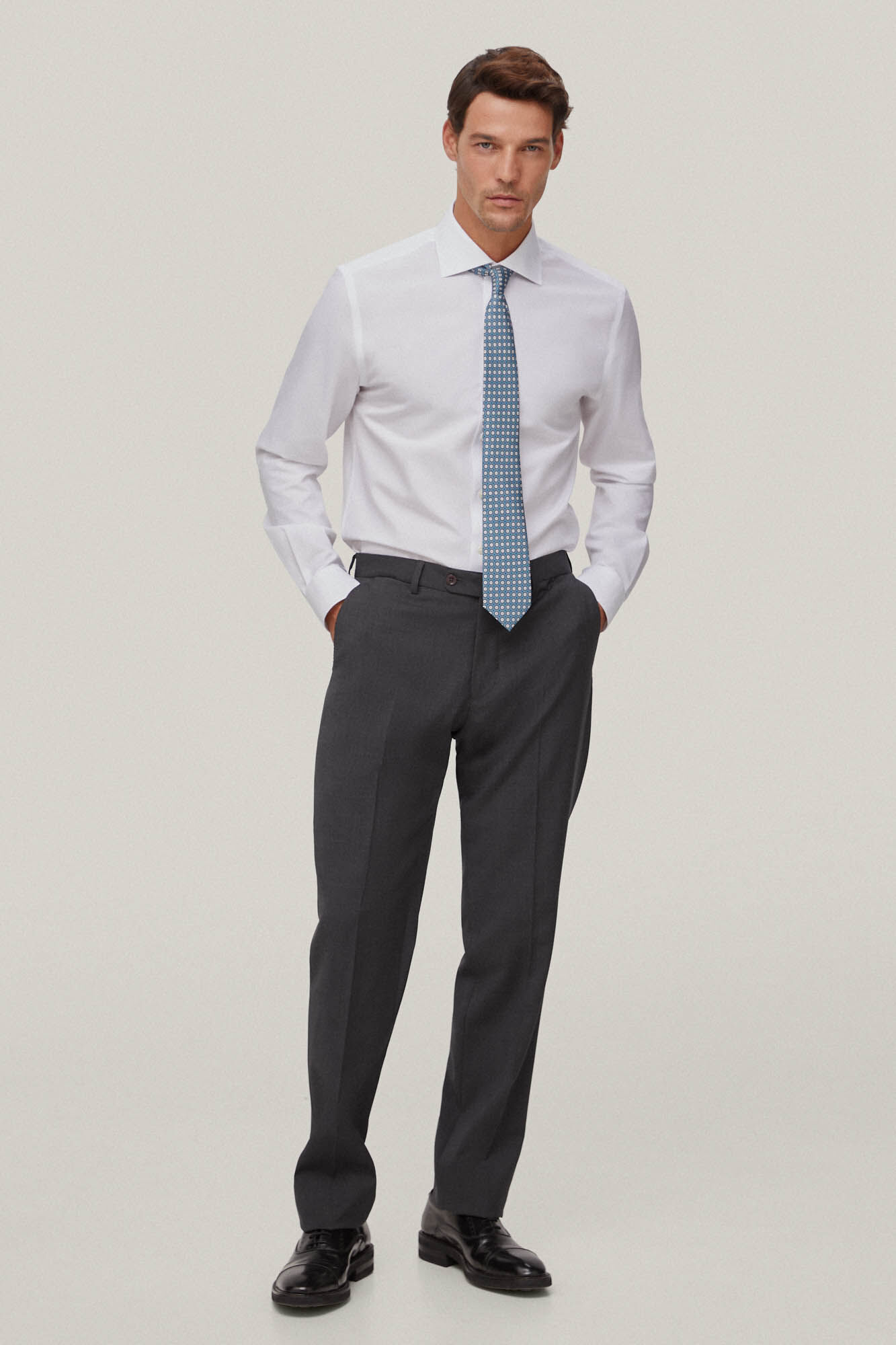 Pedro del Hierro Camisa vestir popelin liso non iron + antimanchas White