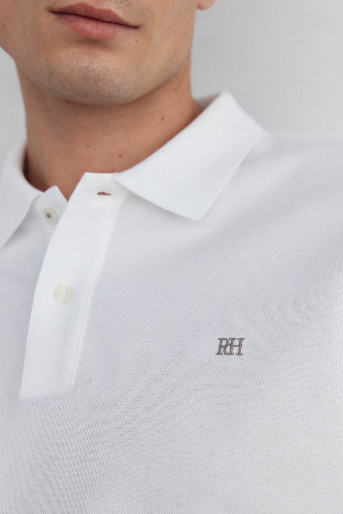 Pedro del Hierro Basic regular piqu&eacute; polo shirt White