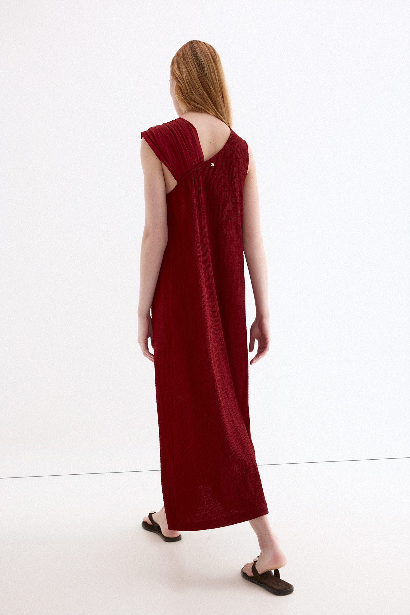 Pedro del Hierro Asymmetric neckline long dress Orange