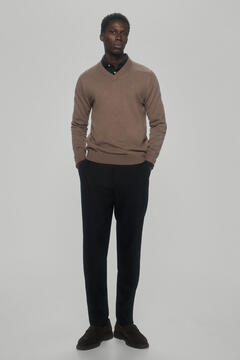 Pedro del Hierro Wool/cashmere V-neck jumper Brown