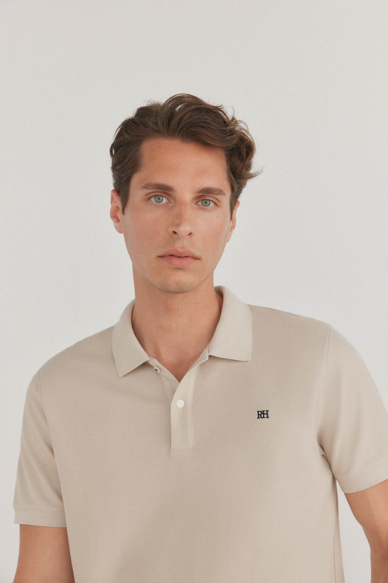 Pedro del Hierro Polo b&aacute;sico slim Beige