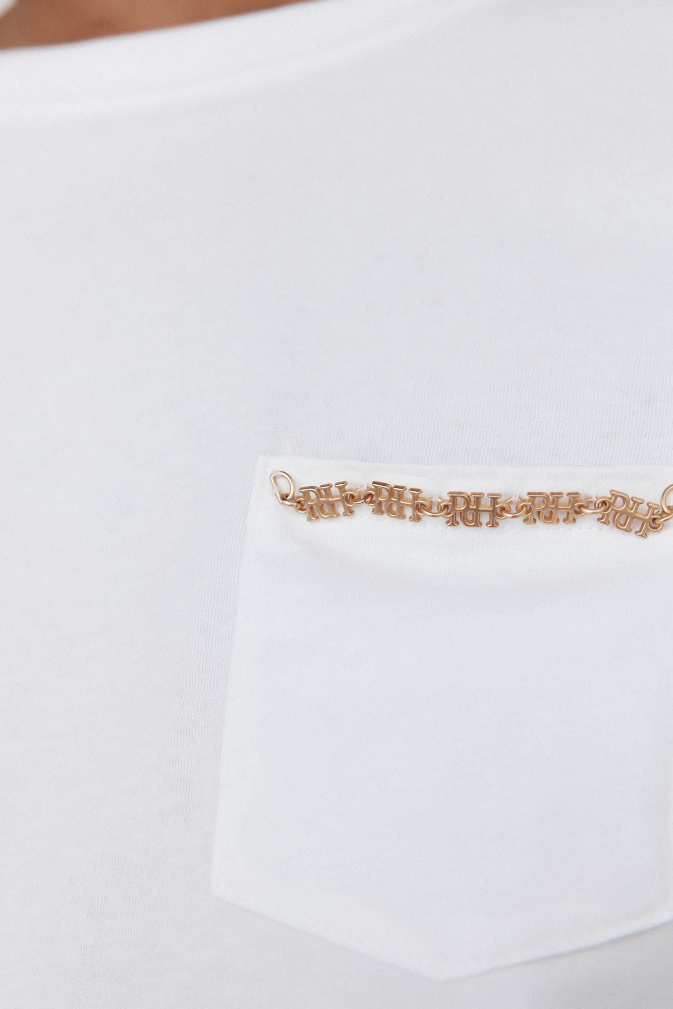 Pedro del Hierro Camiseta bolsillo cadena Blanco