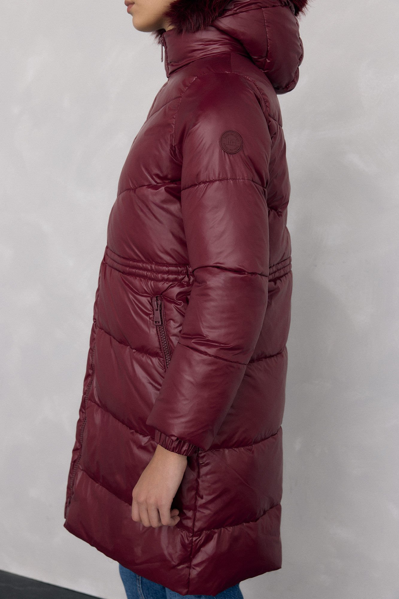 Pedro del Hierro Parka comprida capuz Bordeaux