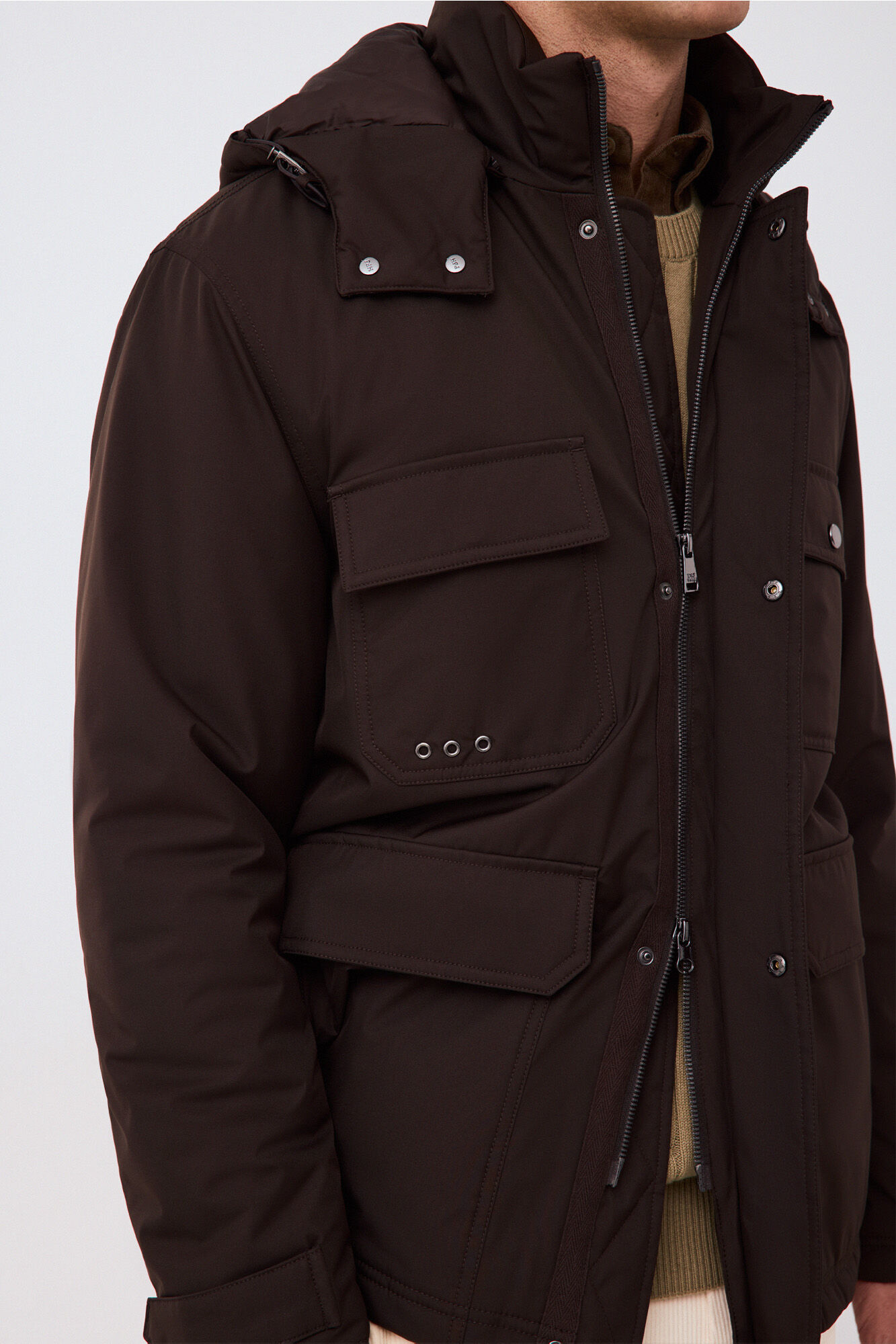 Pedro del Hierro Four-pocket field jacket Brown