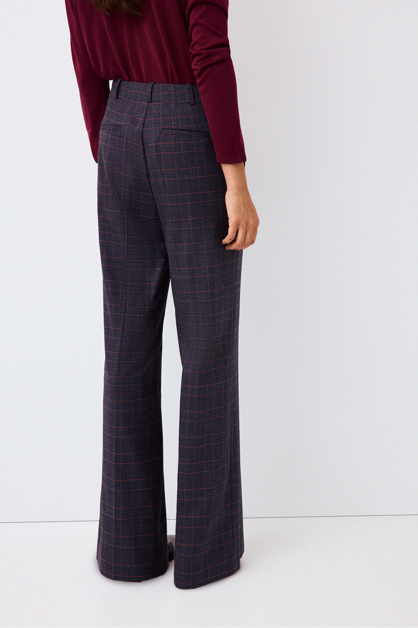 Pedro del Hierro Plaid trousers Blue