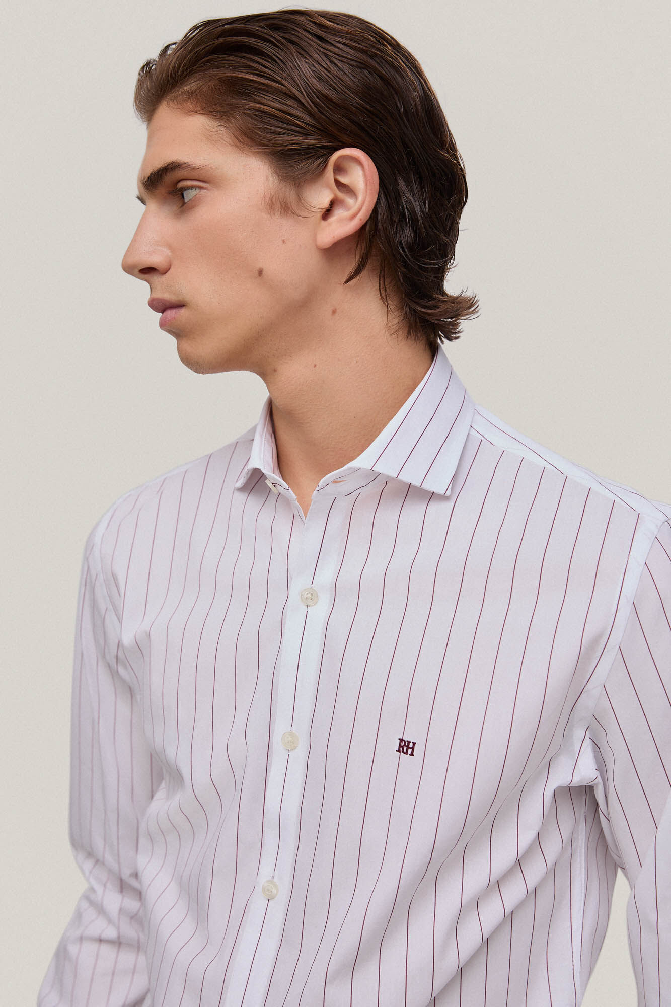Pedro del Hierro Camisa rayas slim facil plancha libre de olores Purple