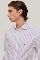 Pedro del Hierro Striped slim fit shirt, easy-iron and odour repellent Purple