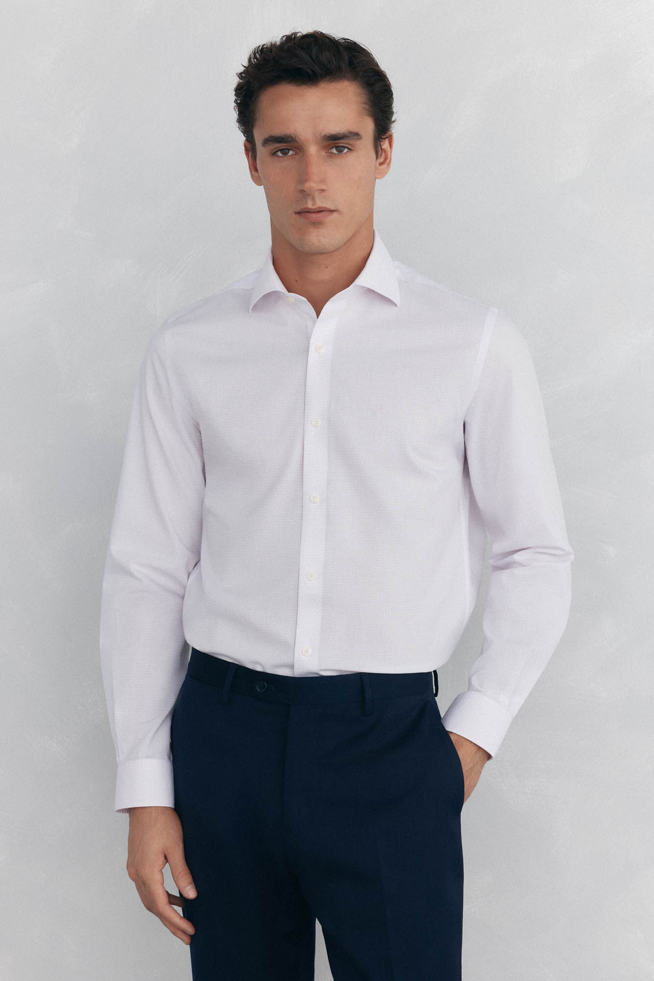 Pedro del Hierro Checked dress shirt, non-iron + anti-stain