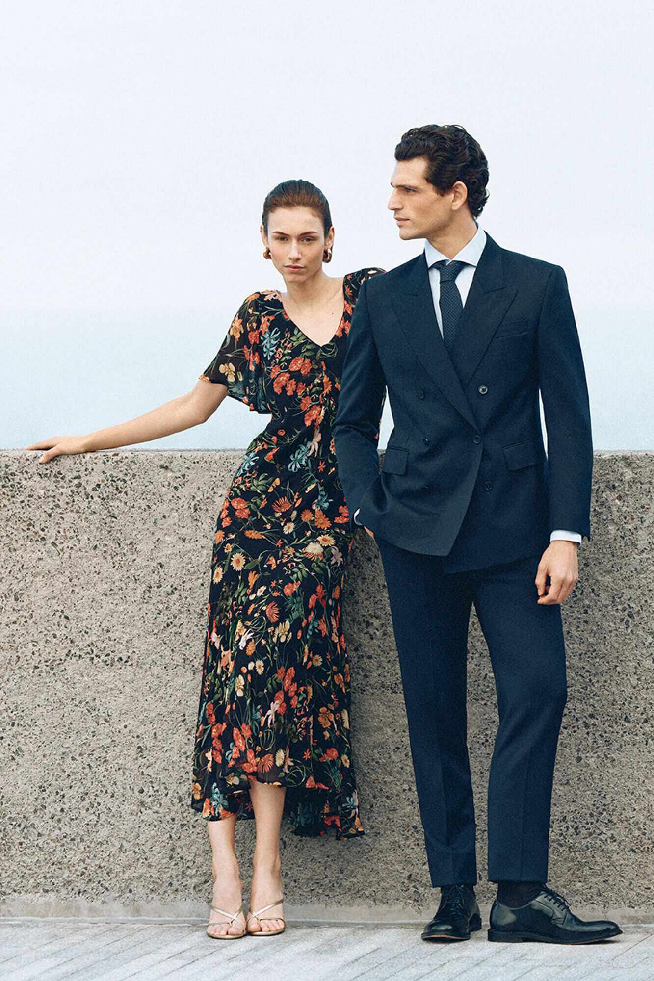 Pedro del Hierro Long printed dress with slits