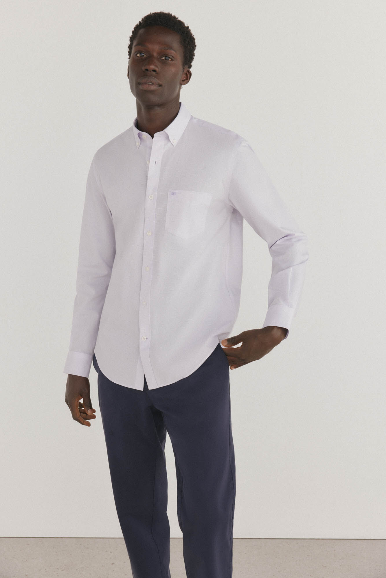 Pedro del Hierro Non-iron + stain-resistant plaid shirt