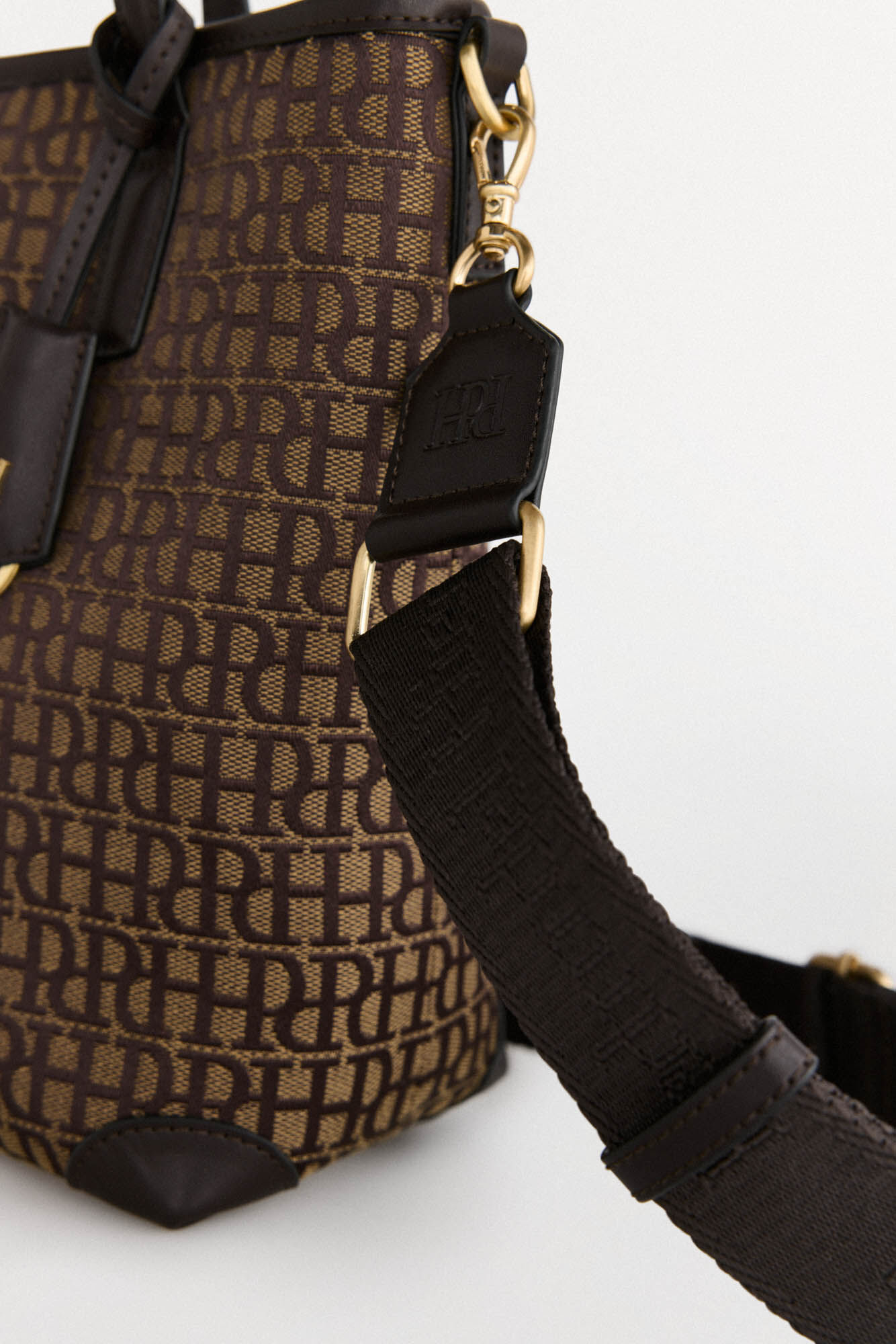 Pedro del Hierro Jacquard tote bag Brown