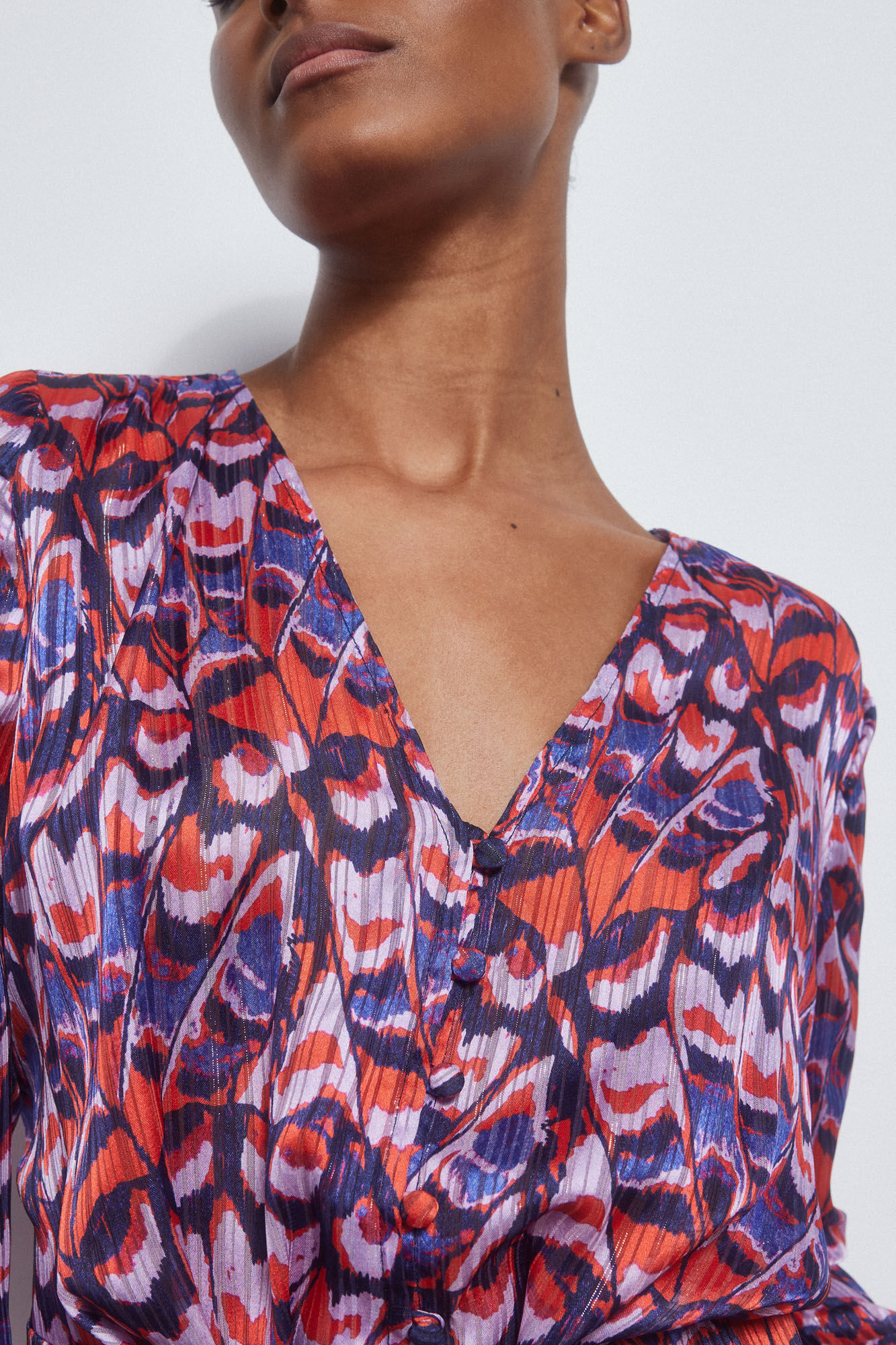 Pedro del Hierro Blusa estampada satinada Turquesa