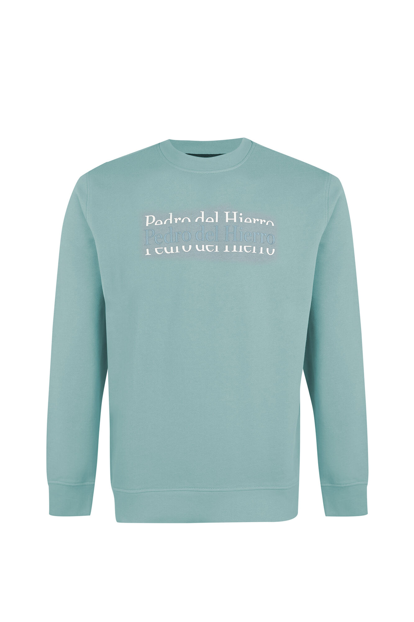 Pedro del Hierro Crew neck logo sweatshirt Turquoise