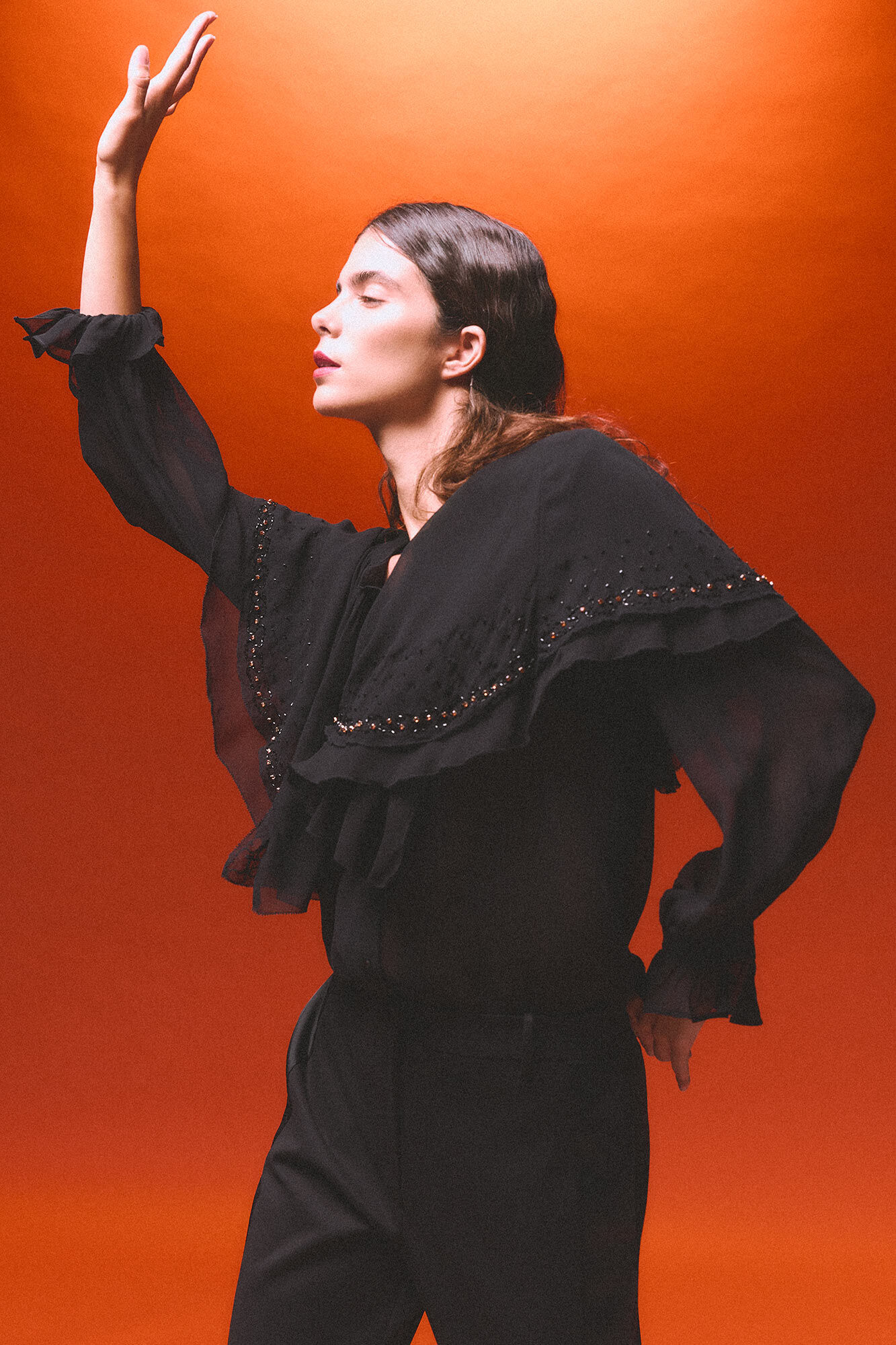 Pedro del Hierro Embroidered cape blouse