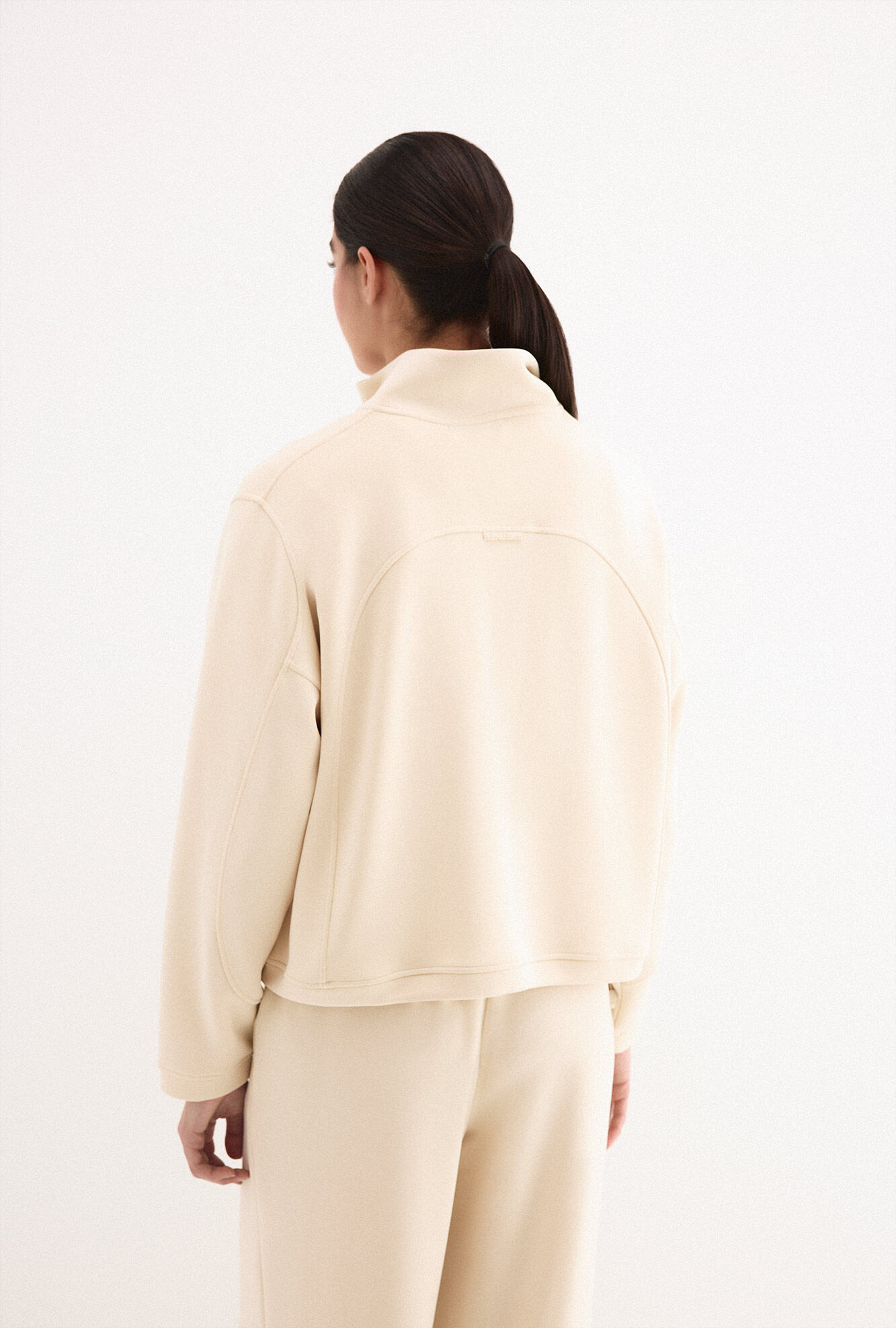 Pedro del Hierro Soft touch neck sweatshirt Beige