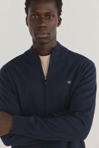 Pedro del Hierro Fine premium cotton zip fastening cardigan