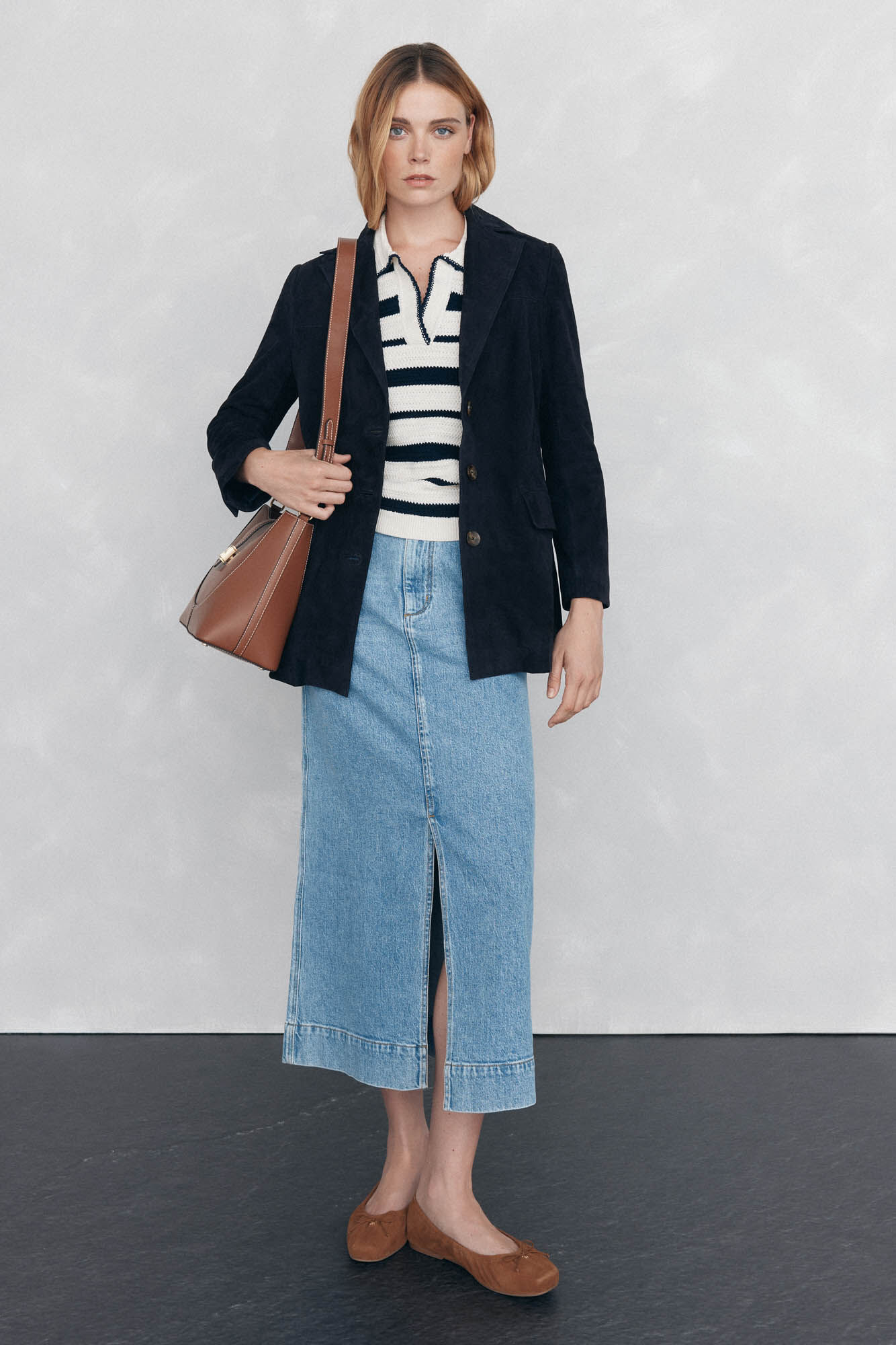 Pedro del Hierro Jaqueta longa de camur&ccedil;a Azul