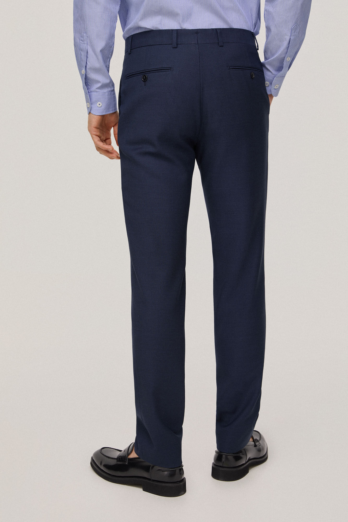 Pedro del Hierro Pantal&oacute;n traje ojo de perdiz en slim fit Azul