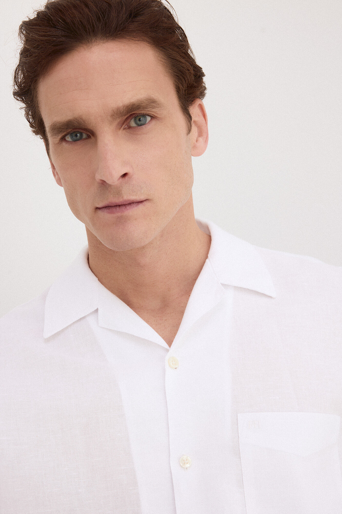 Pedro del Hierro Linen cotton long sleeve shirt White
