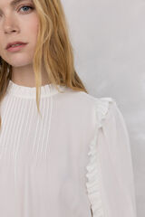 Pedro del Hierro Chiffon blouse with ruffles White