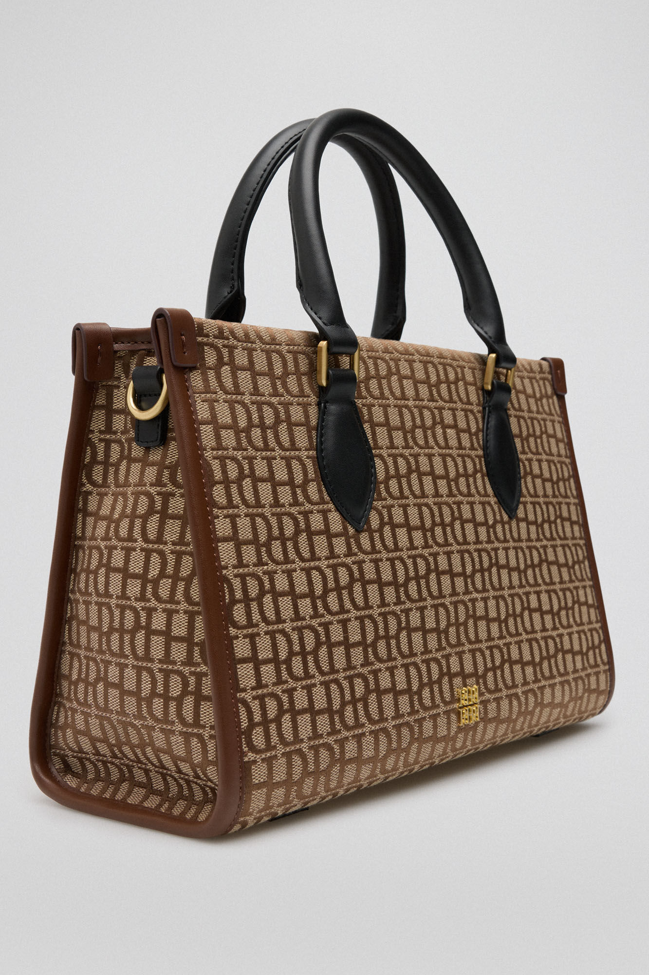 Pedro del Hierro jacquard tote com logo Marrom