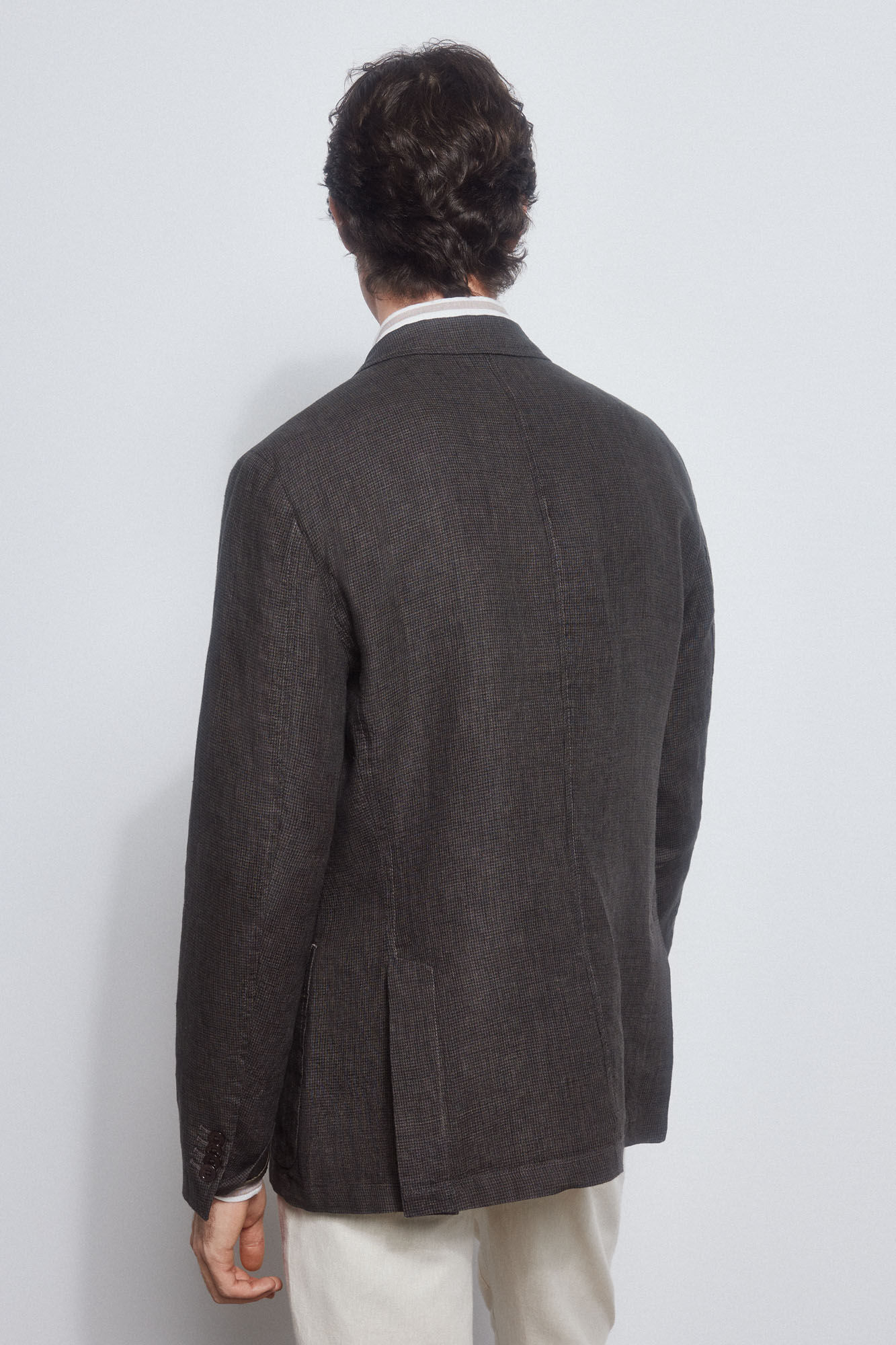 Pedro del Hierro Linen blazer Brown