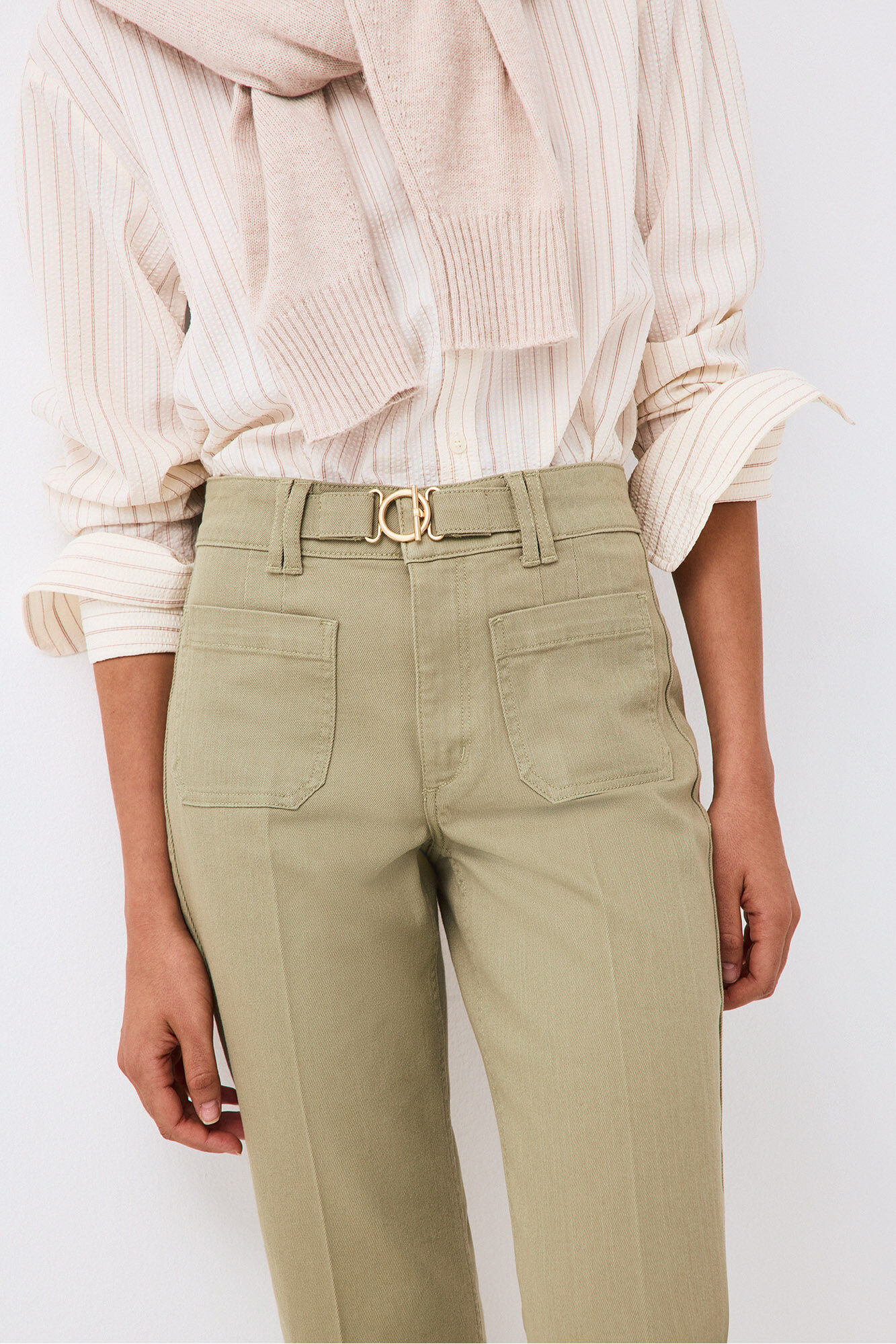 Pedro del Hierro Jeans stovepipe capri Green