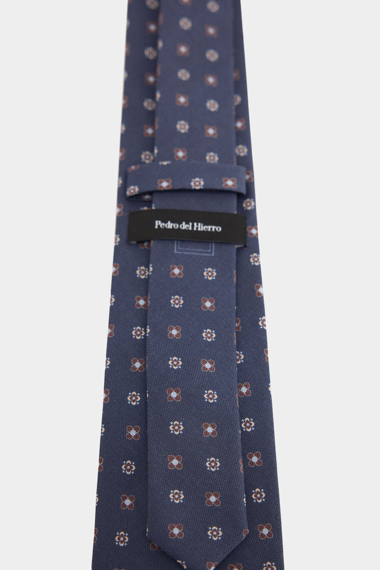 Pedro del Hierro Natural silk tie Blue