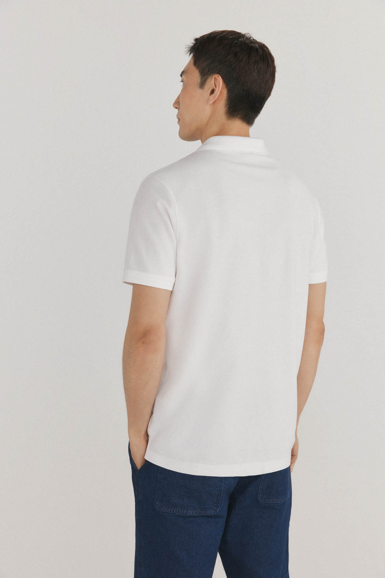 Pedro del Hierro Basic piqu&eacute; polo shirt Ecru