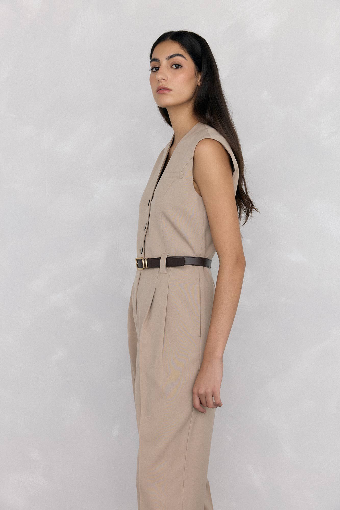 Pedro del Hierro Tailored tailored belt Beige