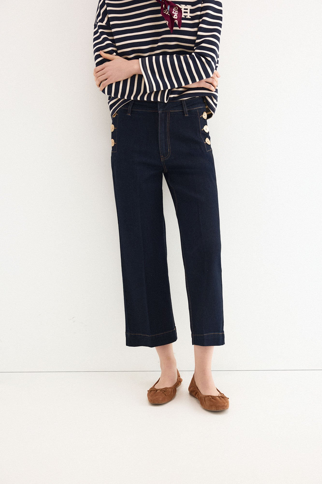 Pedro del Hierro Wide leg capri jeans