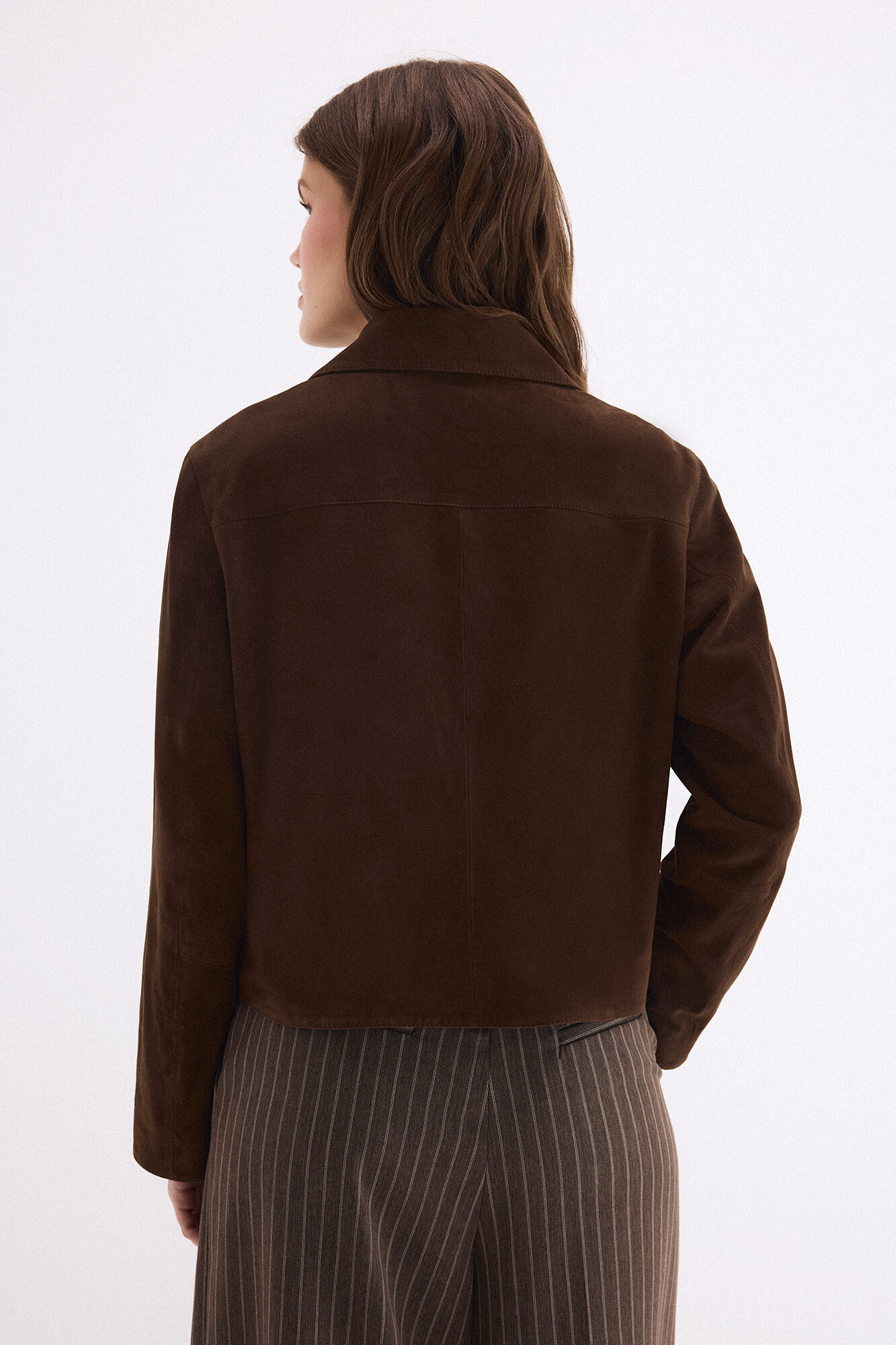 Pedro del Hierro Suede buttoned jacket Brown