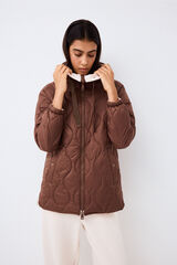 Pedro del Hierro Reversible long hooded parka Brown
