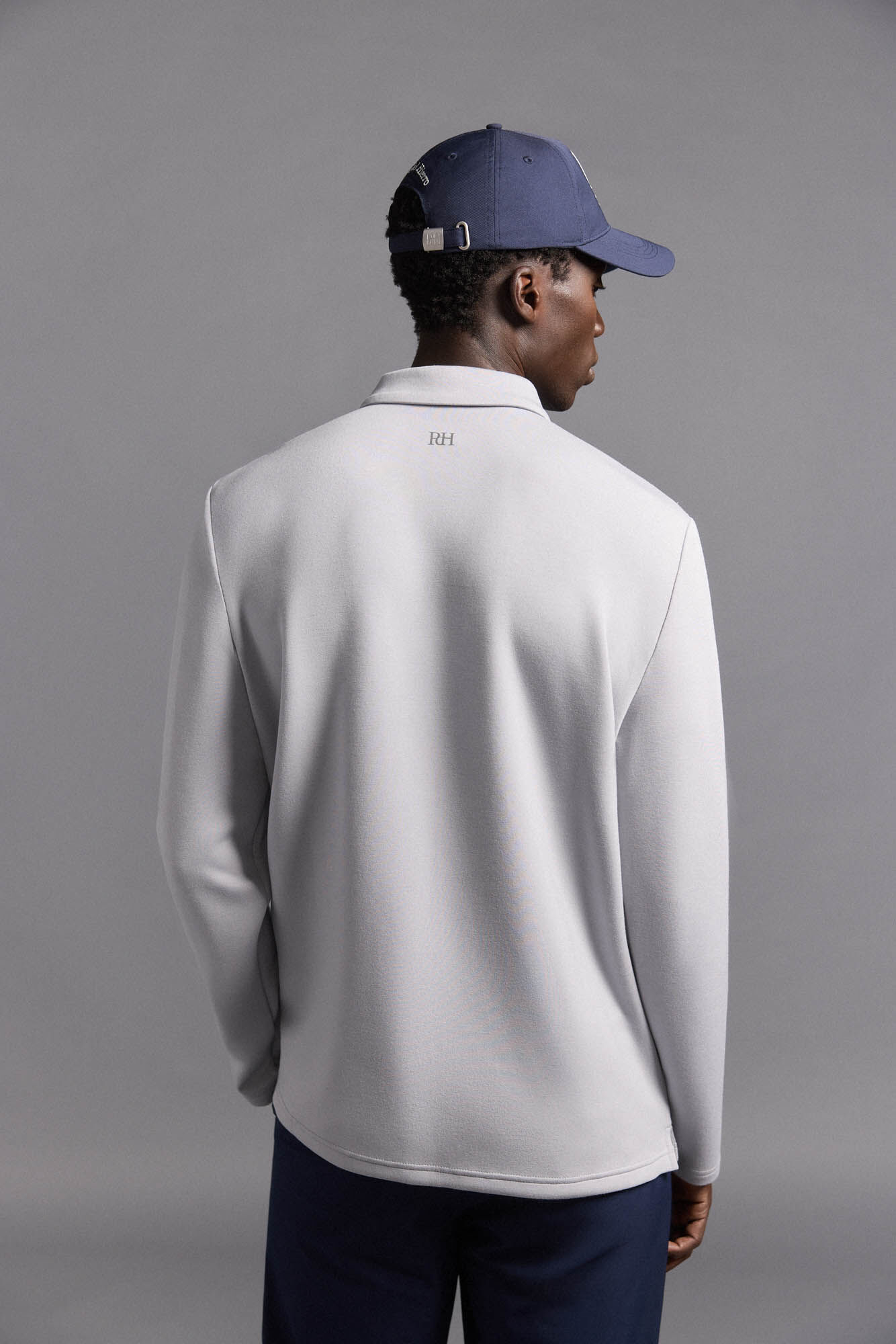 Pedro del Hierro Plain long sleeve golf polo shirt Grey