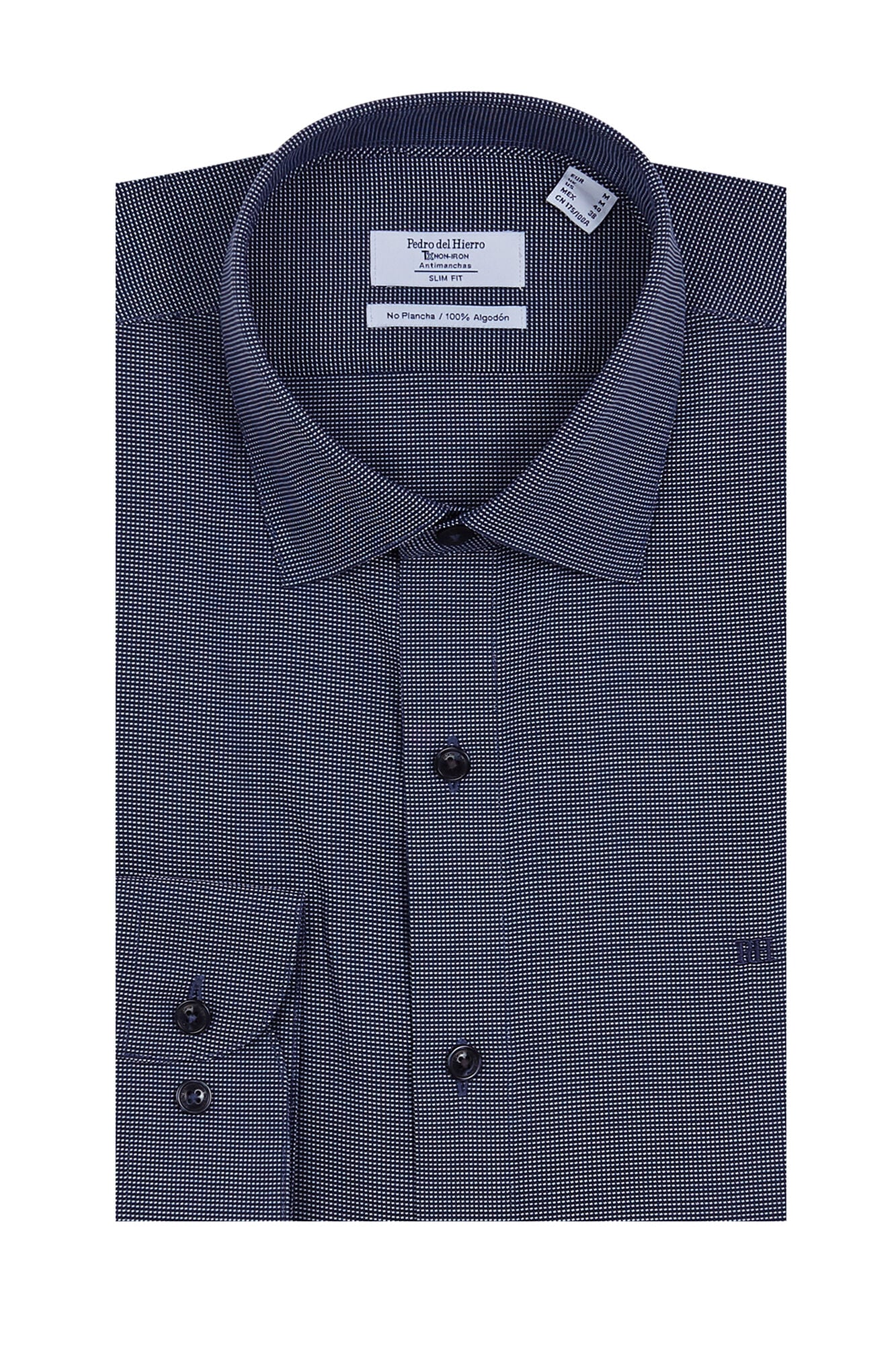 Pedro del Hierro Non-iron + anti-stain slim fit dress shirt Blue