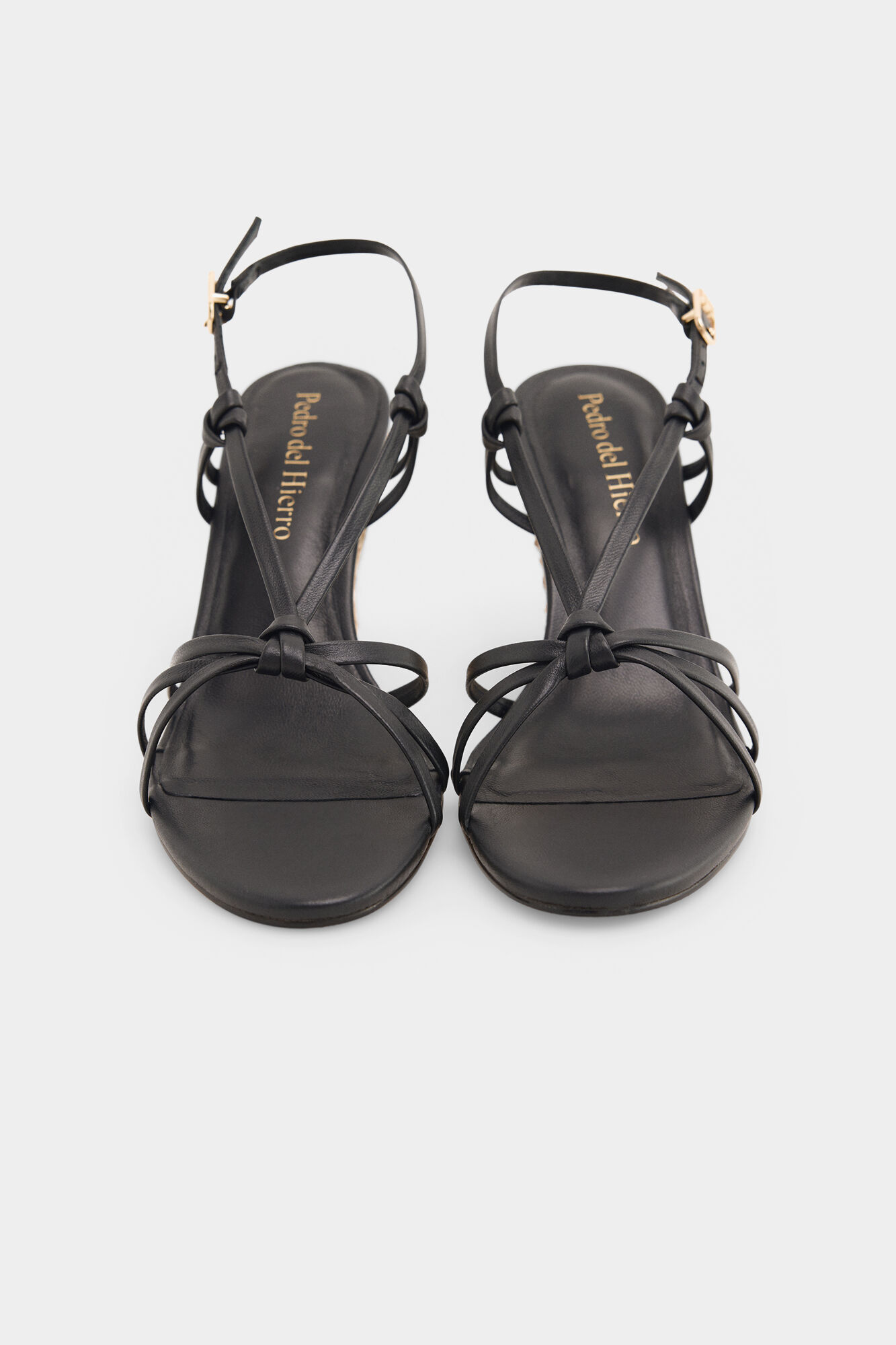 Pedro del Hierro Braided leather wedge Black