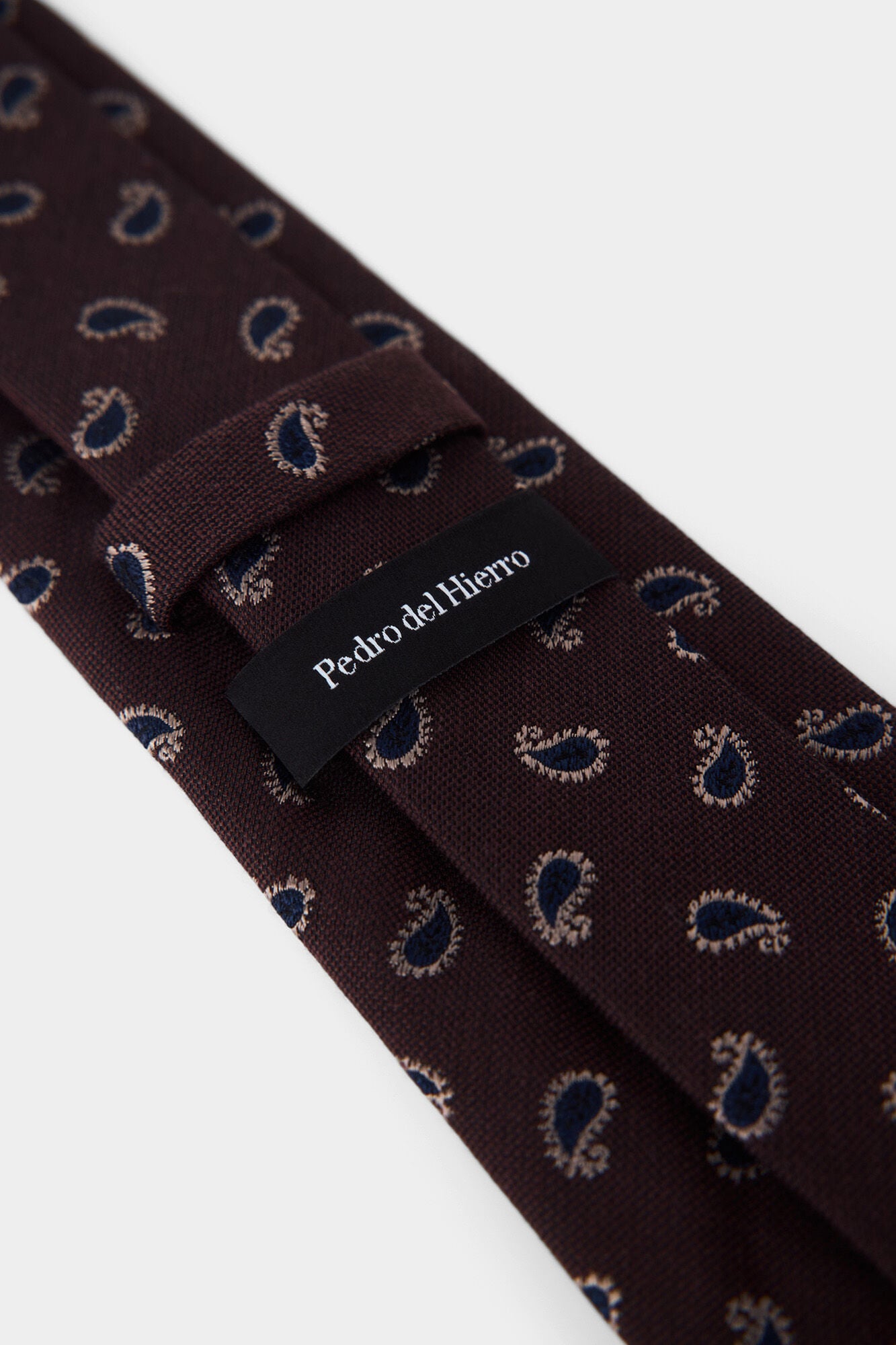 Pedro del Hierro Extra-fine silk tie Brown