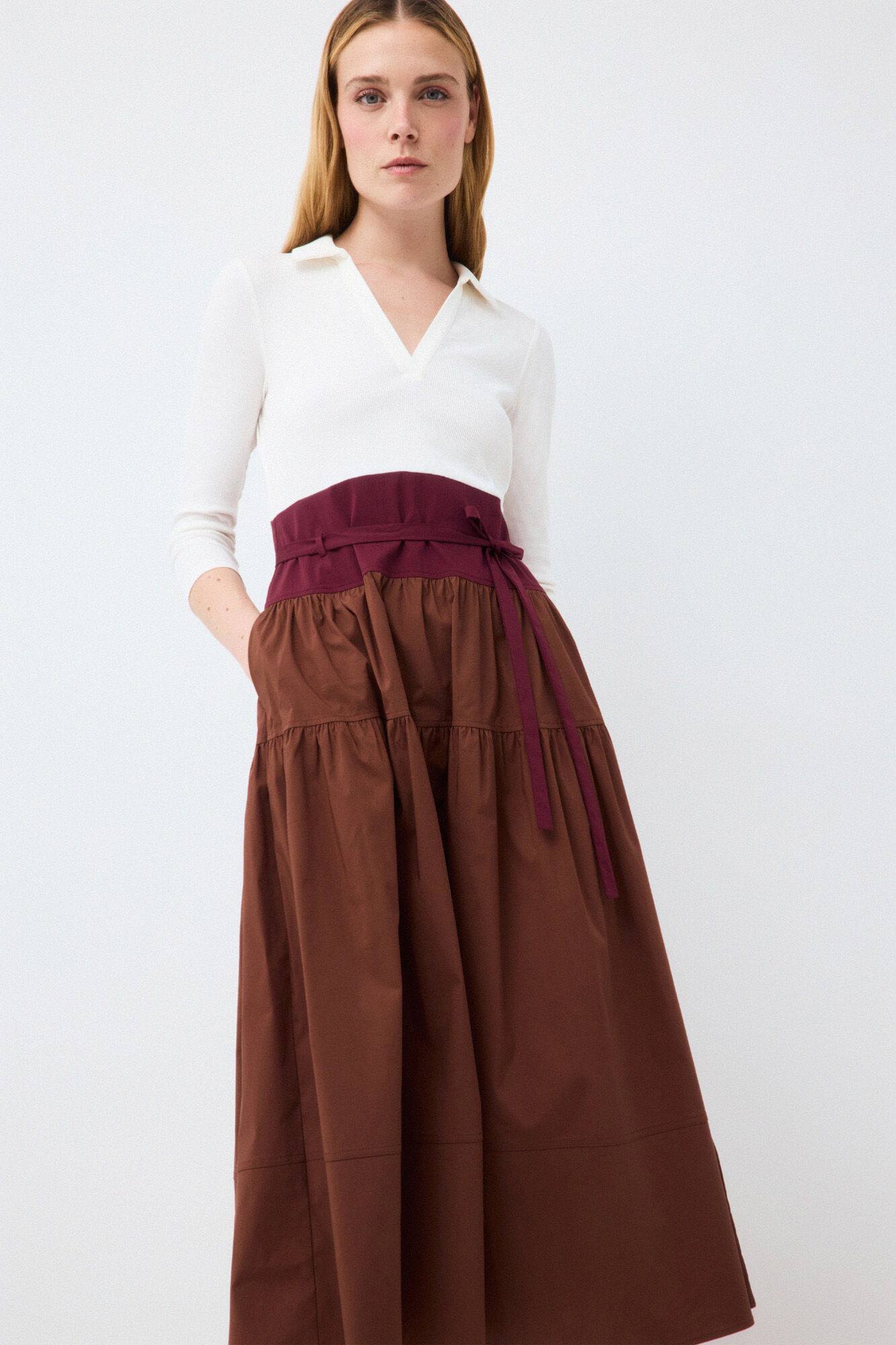 Pedro del Hierro Vestido combinado manga tr&ecirc;s quartos