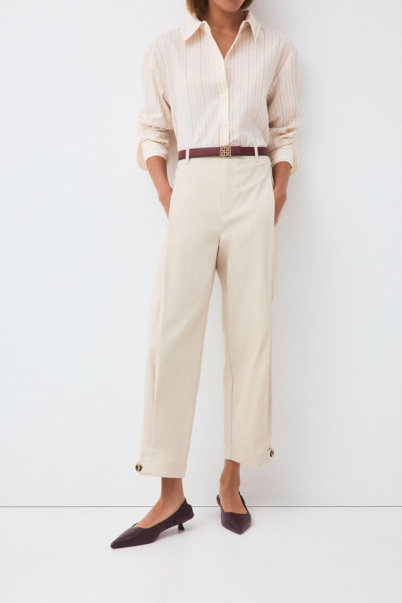 Pedro del Hierro Ecru casual trousers Ecru
